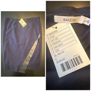 Bailey 44 stretch skirt with faux leather detail